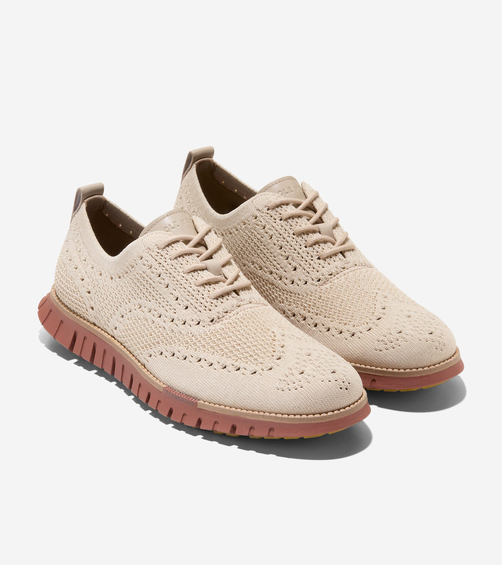 Men's ZERØGRAND Remastered Stitchlite™ Wingtip Oxfords-Oxford Tan-Angora-Dark Sequoia