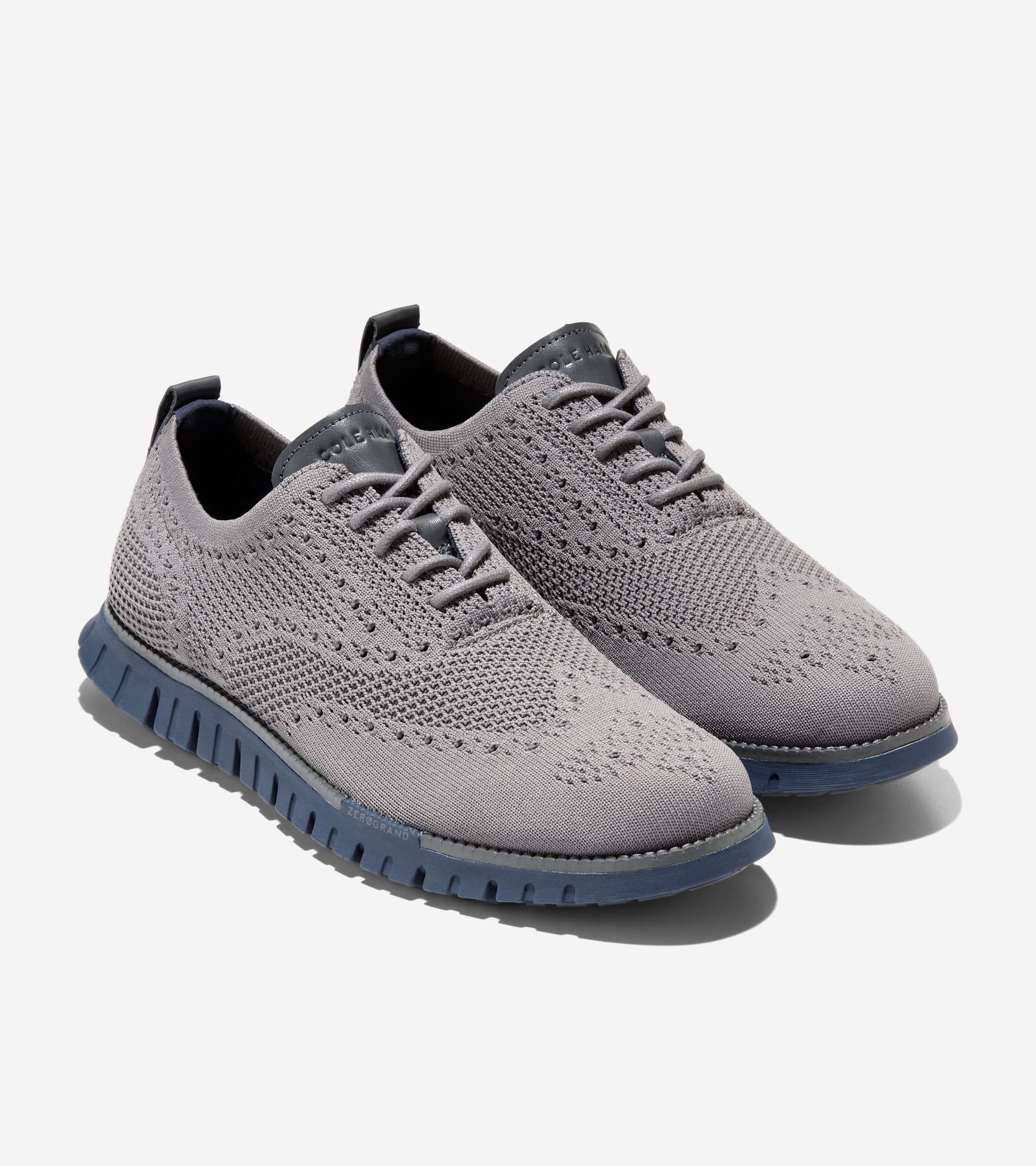 Men's ZERØGRAND Remastered Stitchlite™ Wingtip Oxfords-Steel Gray-Gray Pinstripe