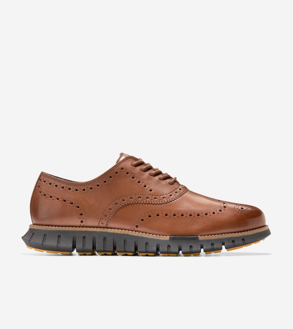 Men's ZERØGRAND Remastered Wingtip Oxfords-British Tan-Java