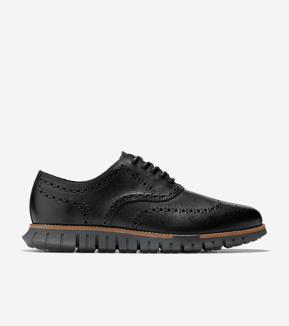 Men's ZERØGRAND Remastered Wingtip Oxfords-Black-Dark Natural