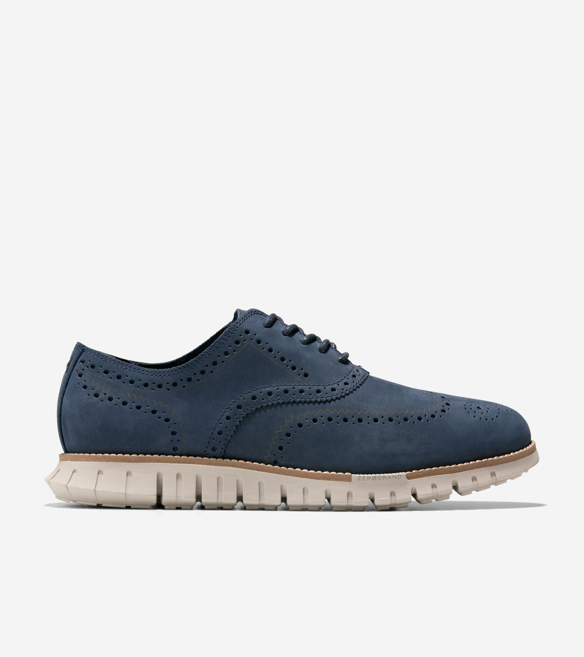 Men's ZERØGRAND Remastered Wingtip Oxfords-Navy Blazer-Dark Natural-Dove