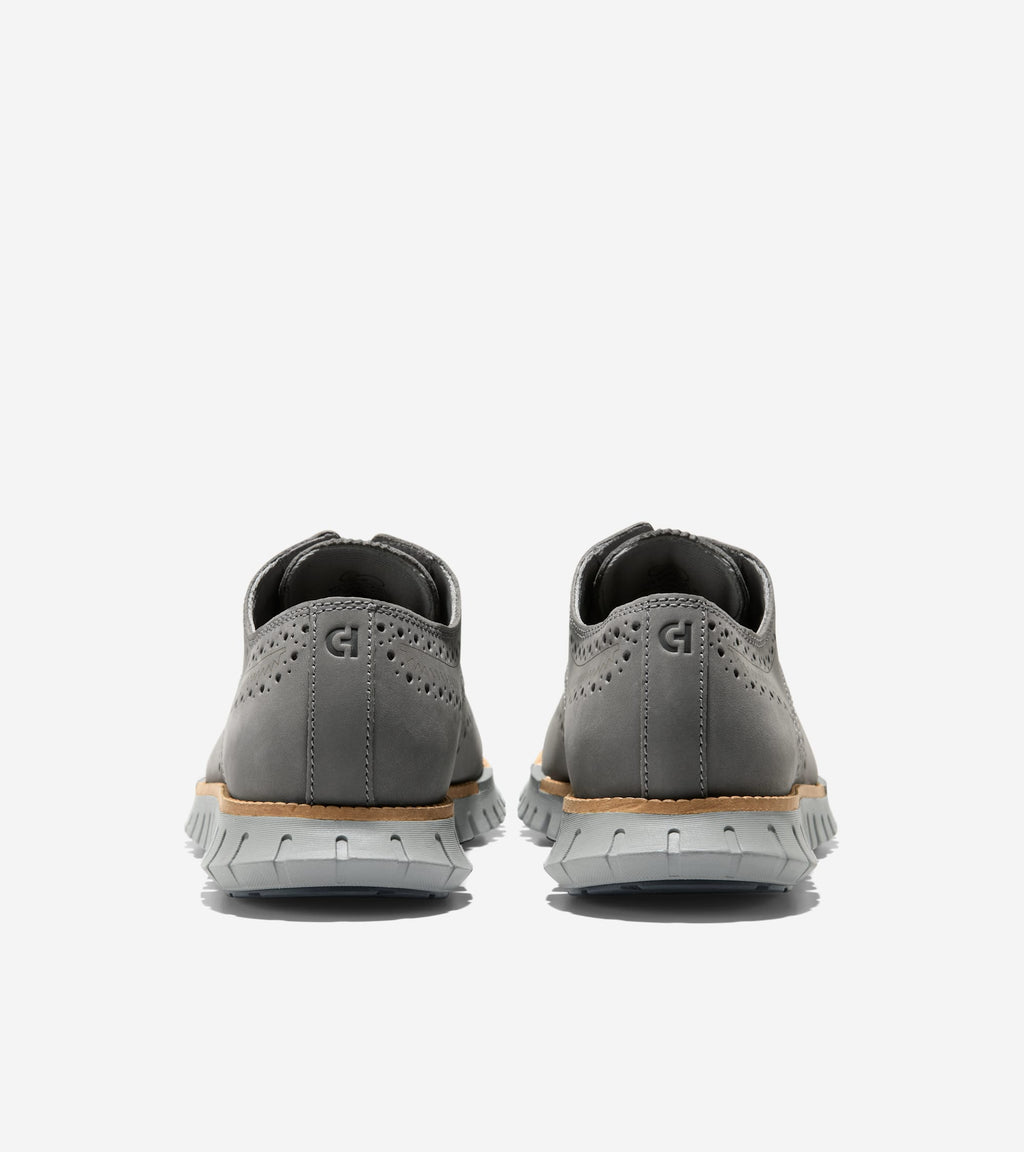 Men's ZERØGRAND Remastered Wingtip Oxfords-Steel Gray-Navy Blazer
