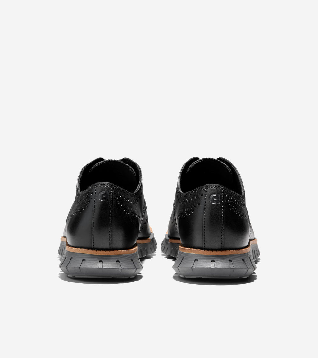 Men's ZERØGRAND Remastered Wingtip Oxfords-Black-Dark Natural
