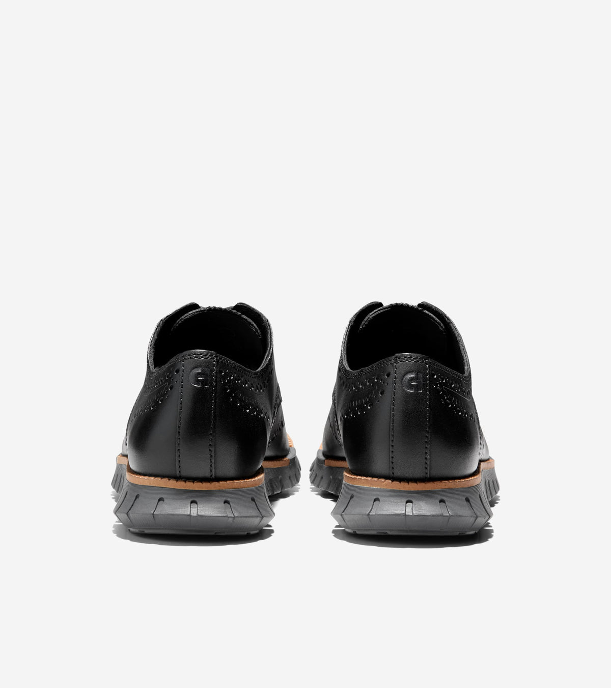 Men's ZERØGRAND Remastered Wingtip Oxfords-Black-Dark Natural