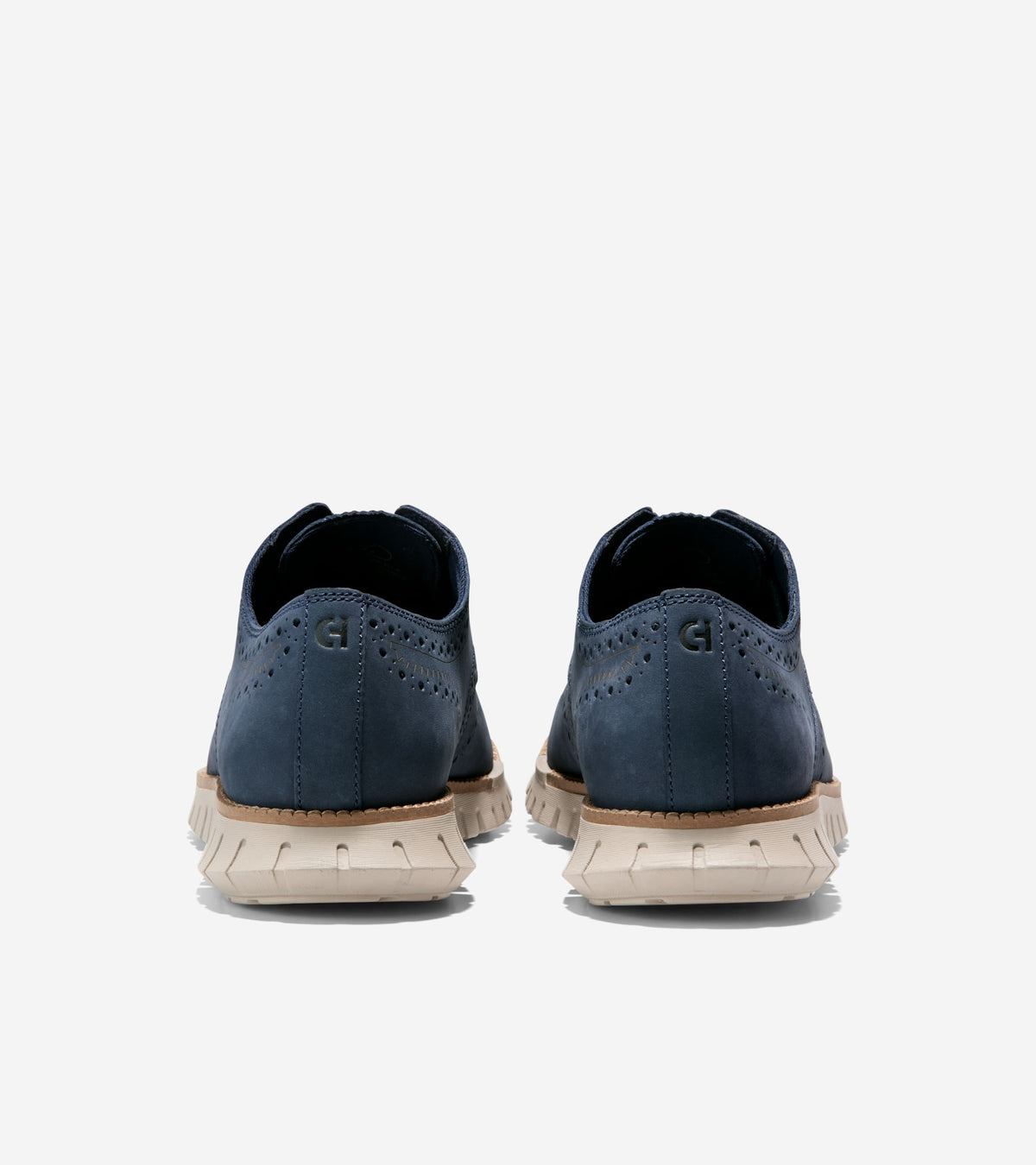 Men's ZERØGRAND Remastered Wingtip Oxfords-Navy Blazer-Dark Natural-Dove