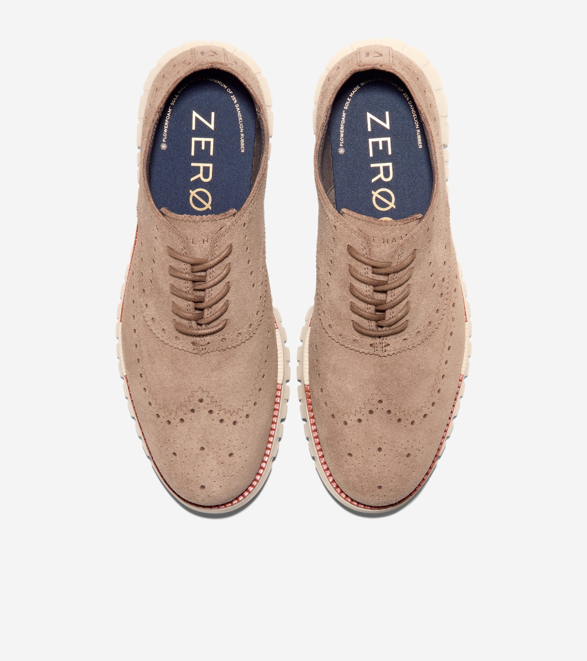 Men's ZERØGRAND Remastered Wingtip Oxfords-Light Whiskey-Redwood-Angora