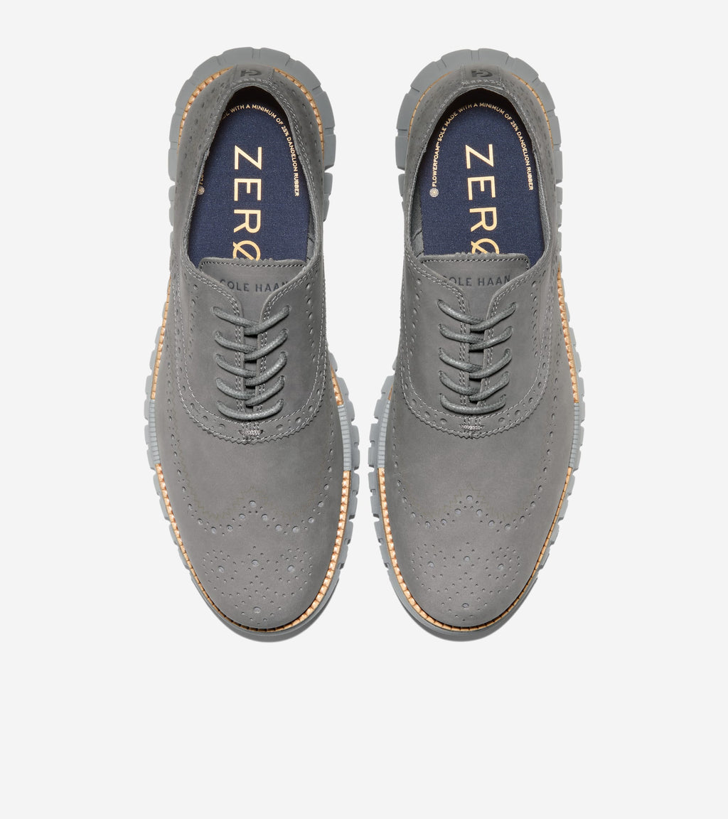 Men's ZERØGRAND Remastered Wingtip Oxfords-Steel Gray-Navy Blazer