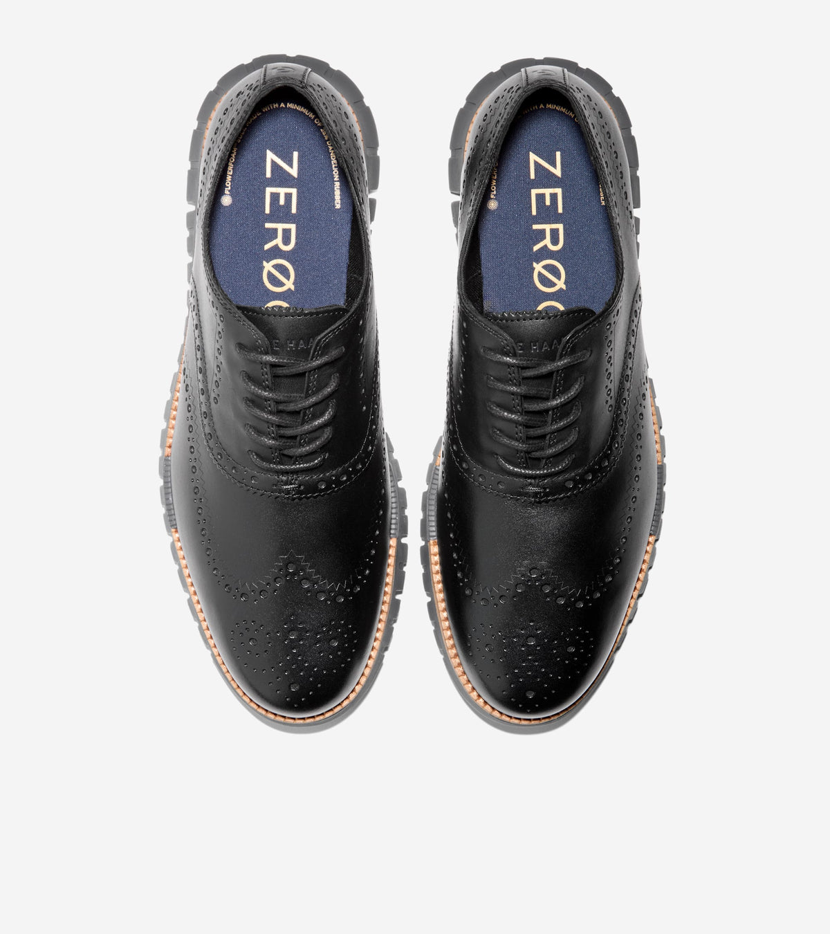Men's ZERØGRAND Remastered Wingtip Oxfords-Black-Dark Natural