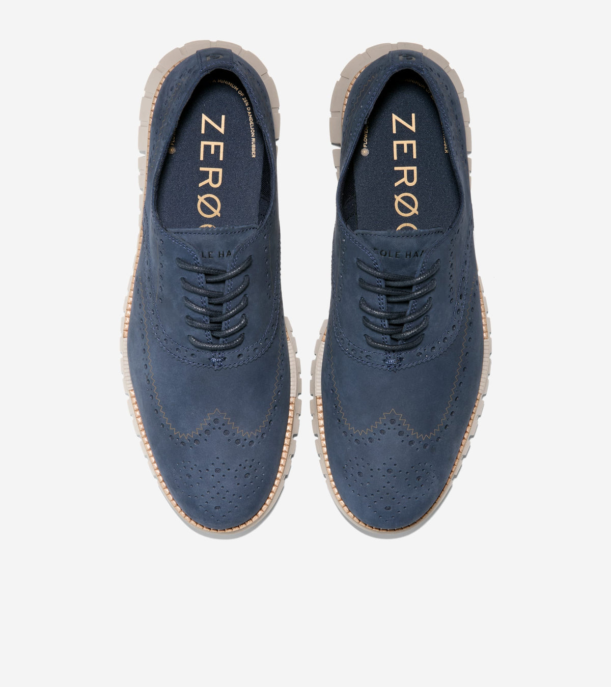 Men's ZERØGRAND Remastered Wingtip Oxfords-Navy Blazer-Dark Natural-Dove
