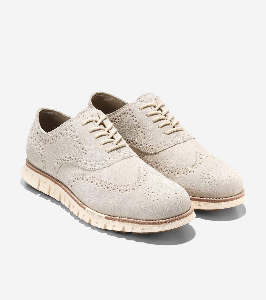 Men's ZERØGRAND Remastered Wingtip Oxfords-Angora-Natural-Ivory