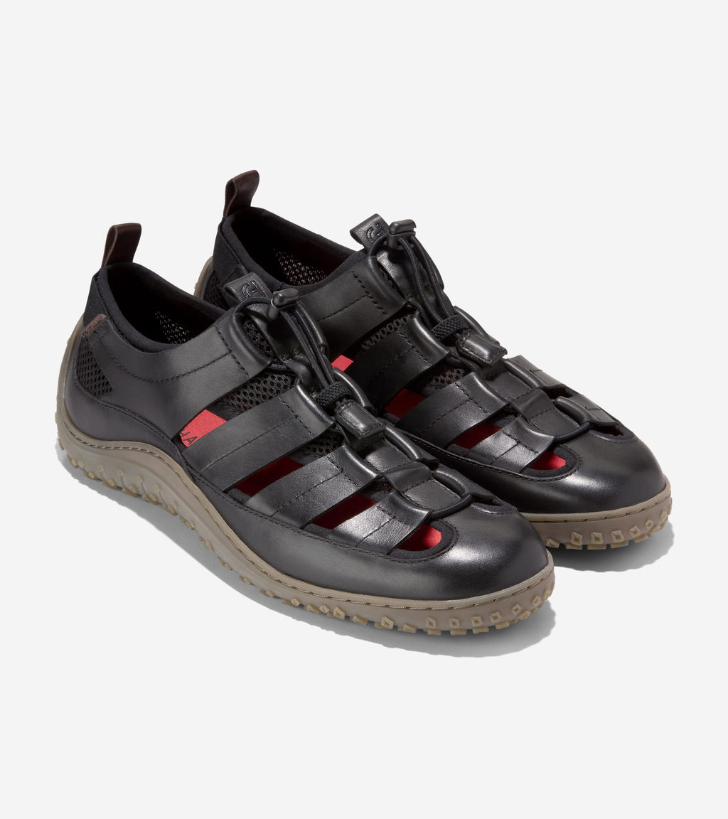 Men's ZERØGRAND Tidetrek Fisherman Sandals-Black