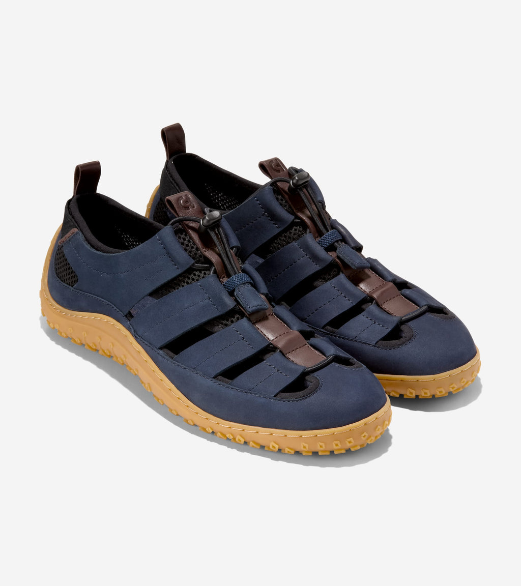 Men's ZERØGRAND Tidetrek Fisherman Sandals-Navy-Gum