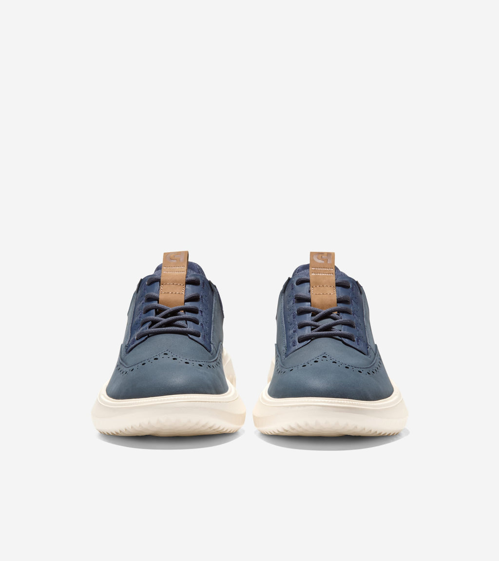 Men's ZERØGRAND WFA 2.0 Wingtip Oxfords-Navy Blazer-Golden Honey-Ivory
