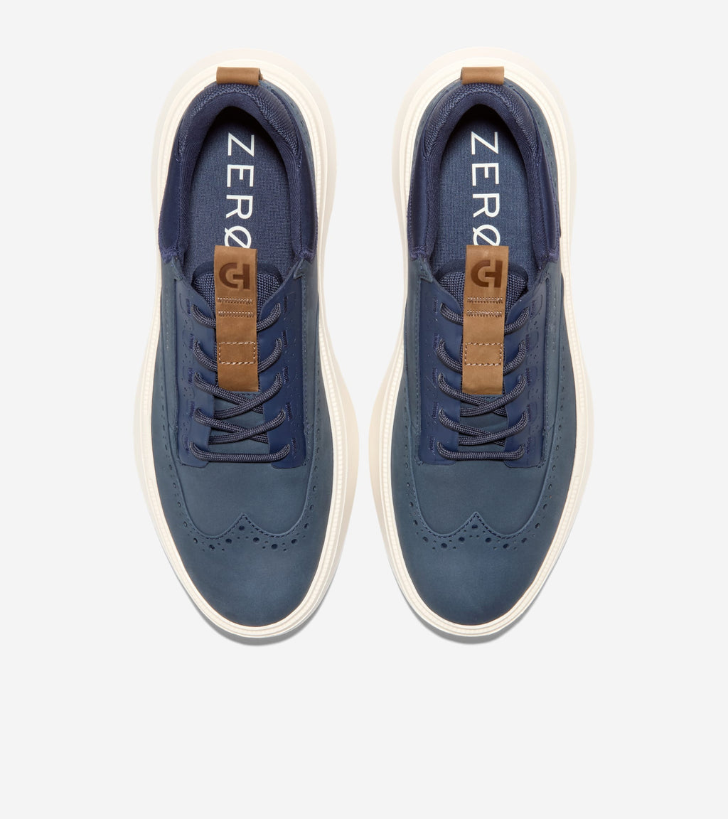 Men's ZERØGRAND WFA 2.0 Wingtip Oxfords-Navy Blazer-Golden Honey-Ivory