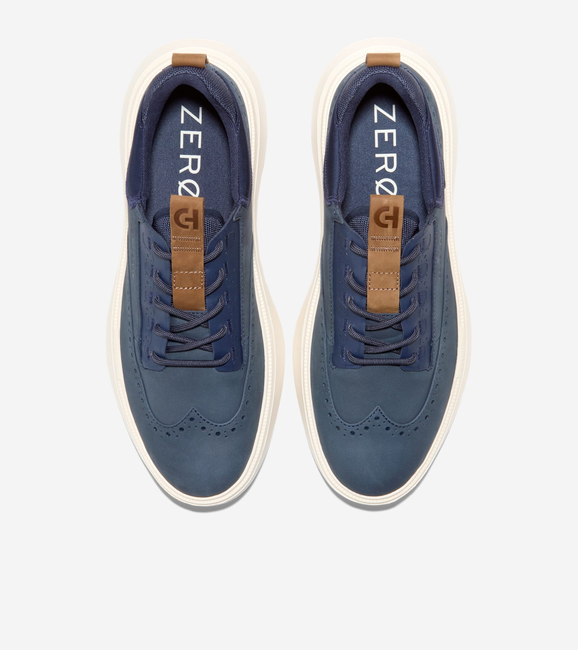Men's ZERØGRAND WFA 2.0 Wingtip Oxfords-Navy Blazer-Golden Honey-Ivory