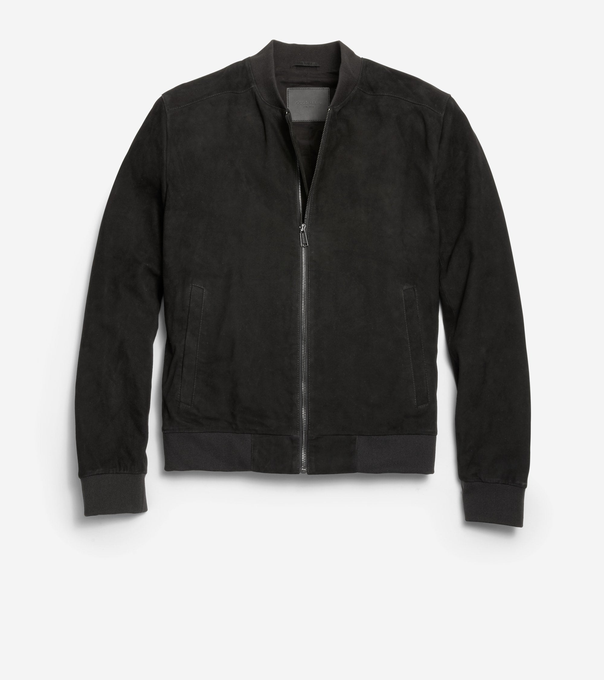 Men's Zip-up Suede Jacket in Black | Cole Haan
