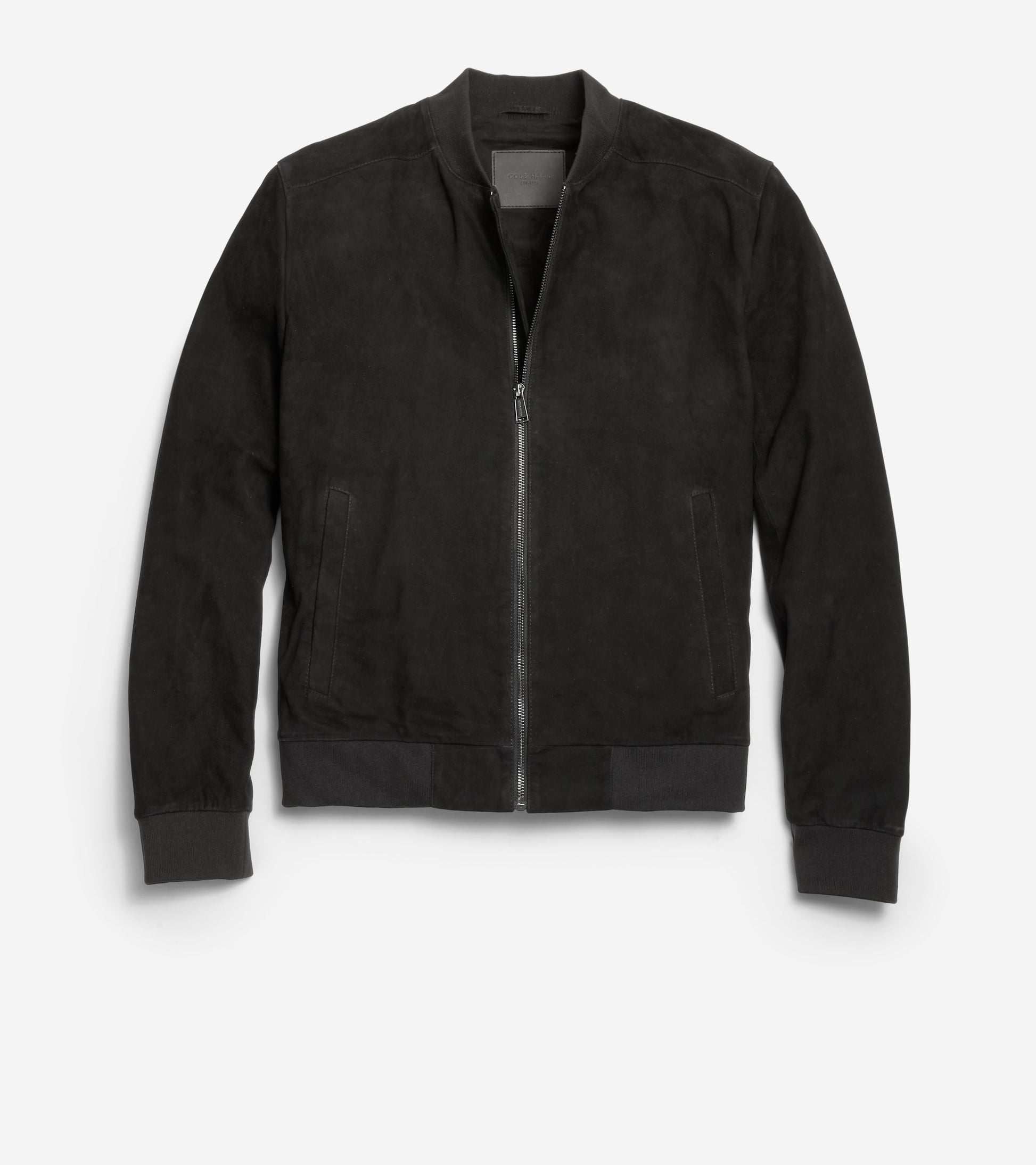 Men's Zip-up Suede Jacket-Black