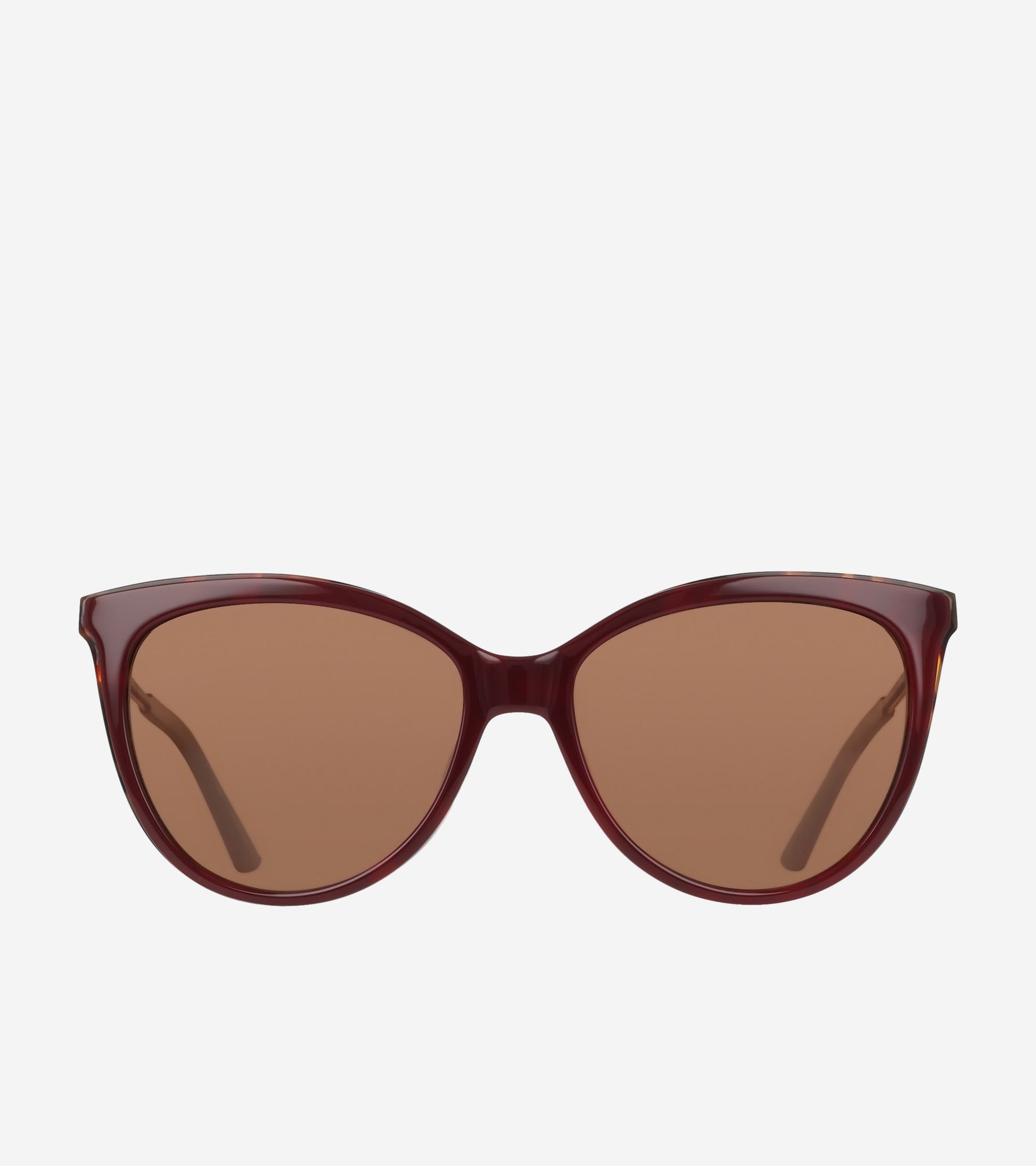 Rounded Cateye Sunglasses-Burgundy