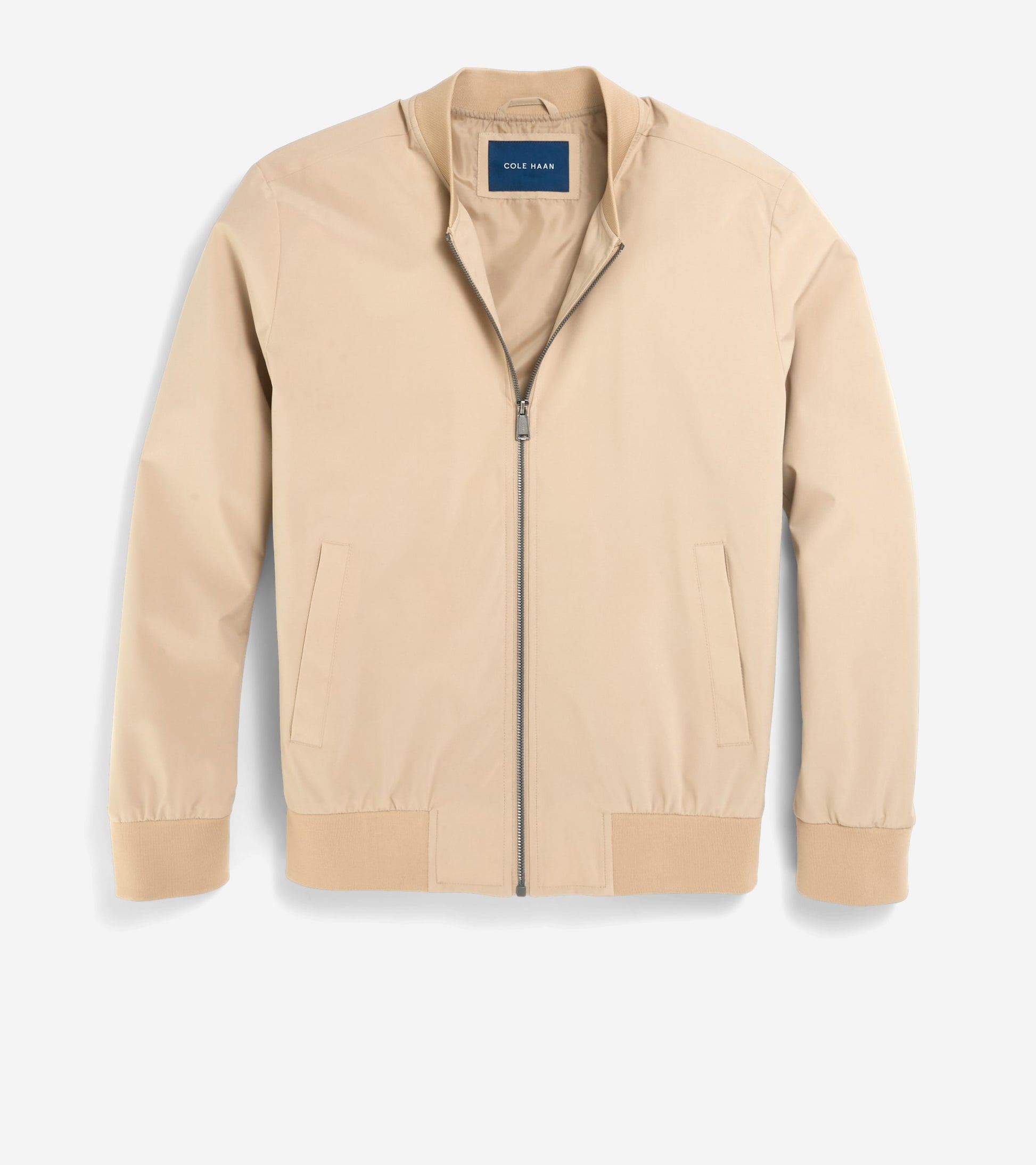 Men's Nylon Bomber Jacket-Khaki