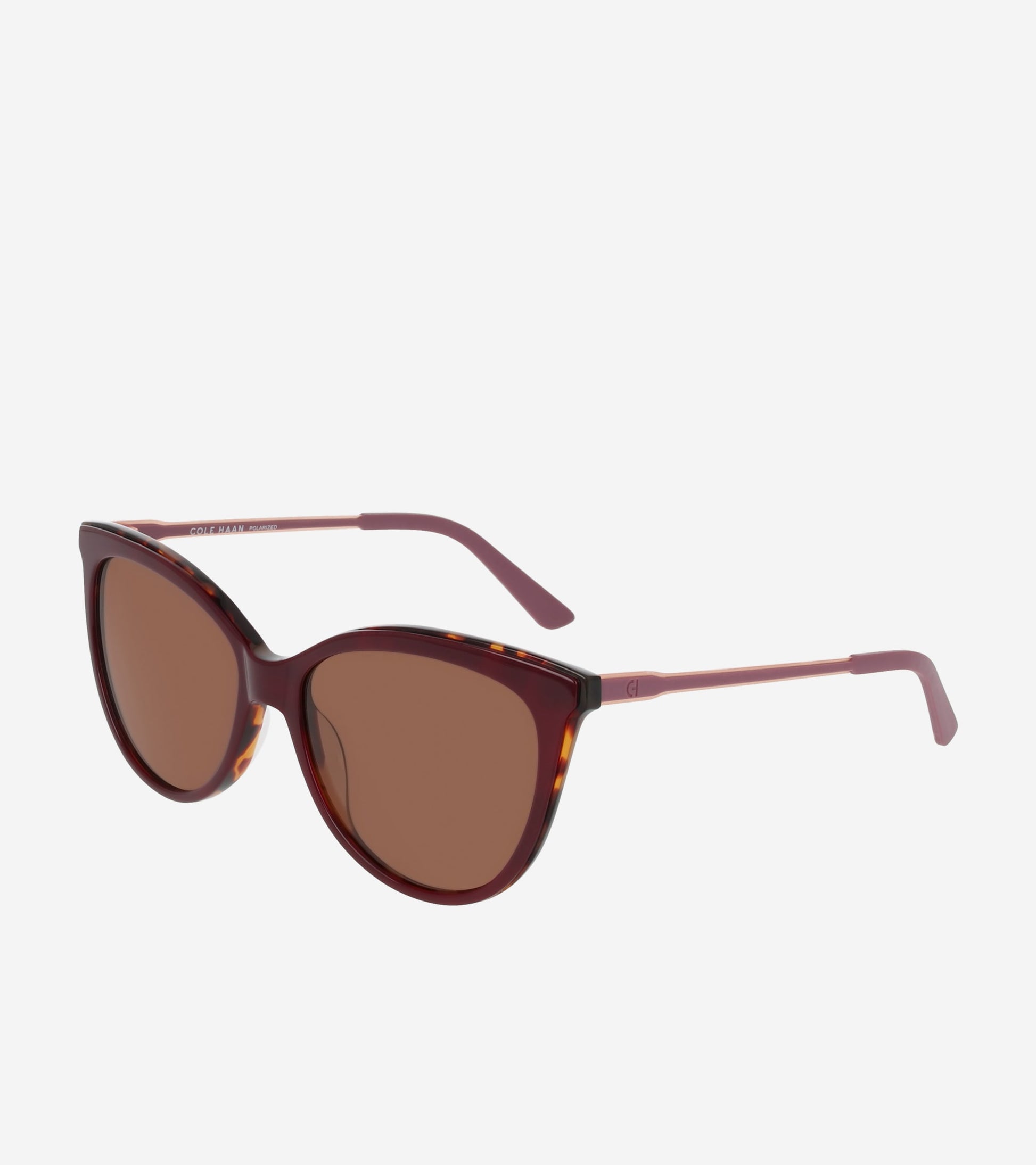 Rounded Cateye Sunglasses-Burgundy
