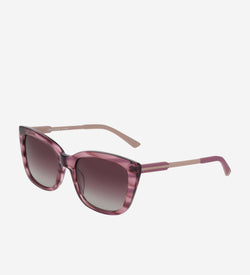 Horn Modified Rectangle Sunglasses-Mauve Horn