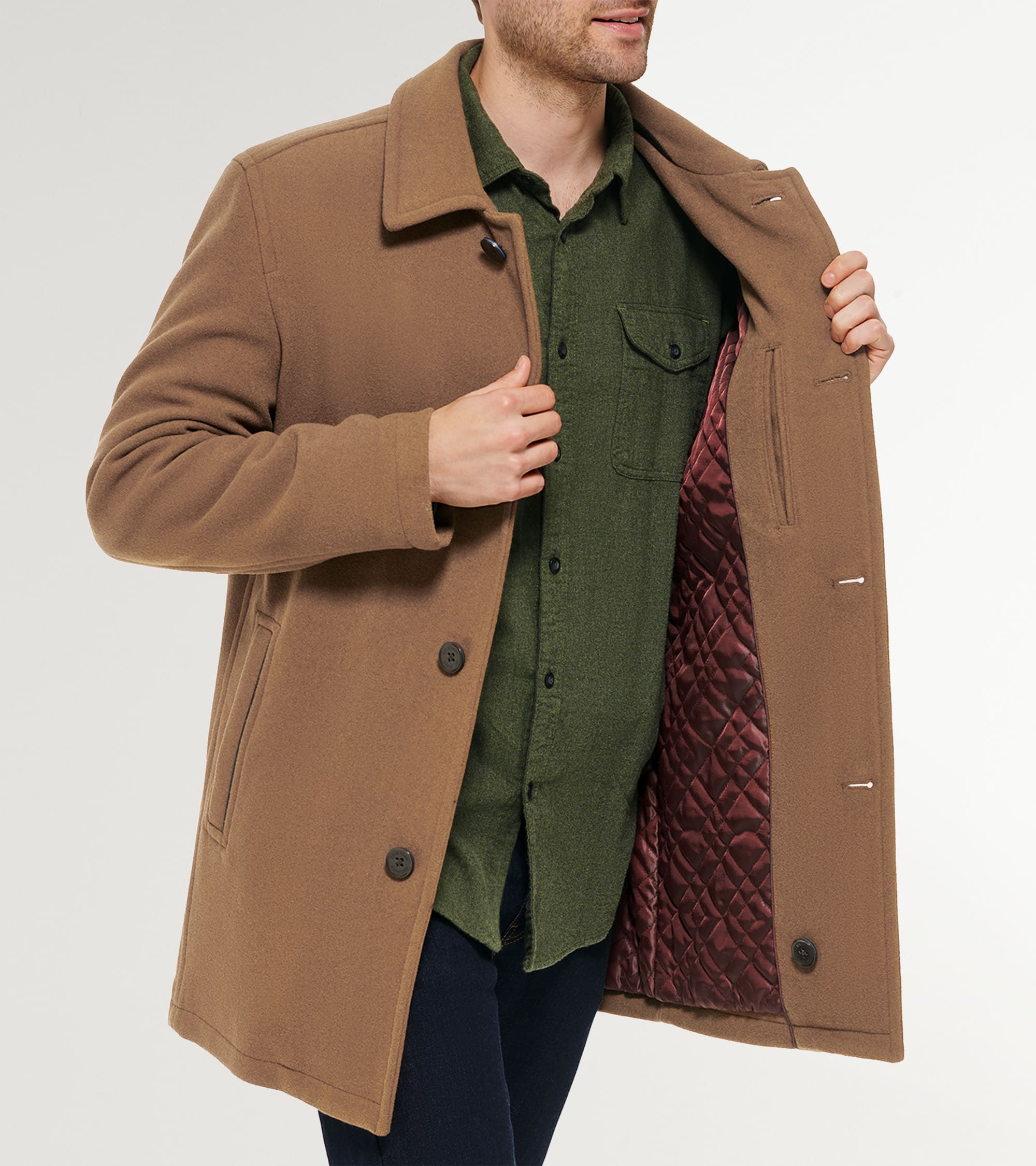 Men's Wool-Blend Car Coat in Brown | Cole Haan