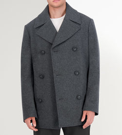 Men's Wool Peacoat-Charcoal