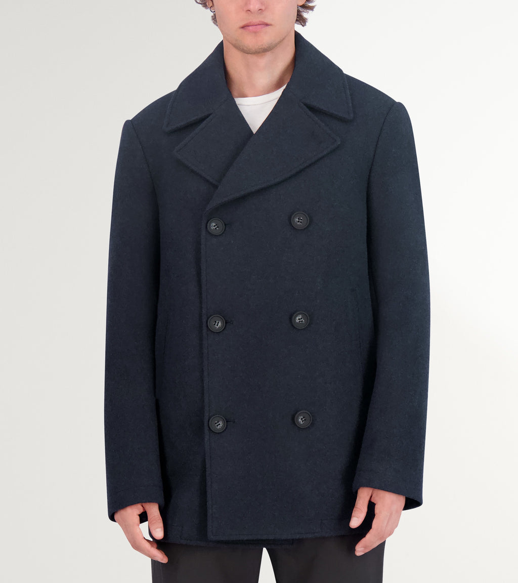 Men's Wool Peacoat-Navy