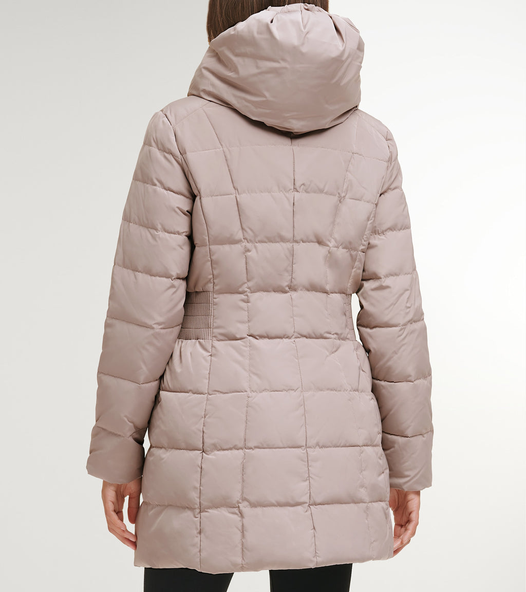 Women's 32" Signature Hooded Taffeta Down Coat-Cashew