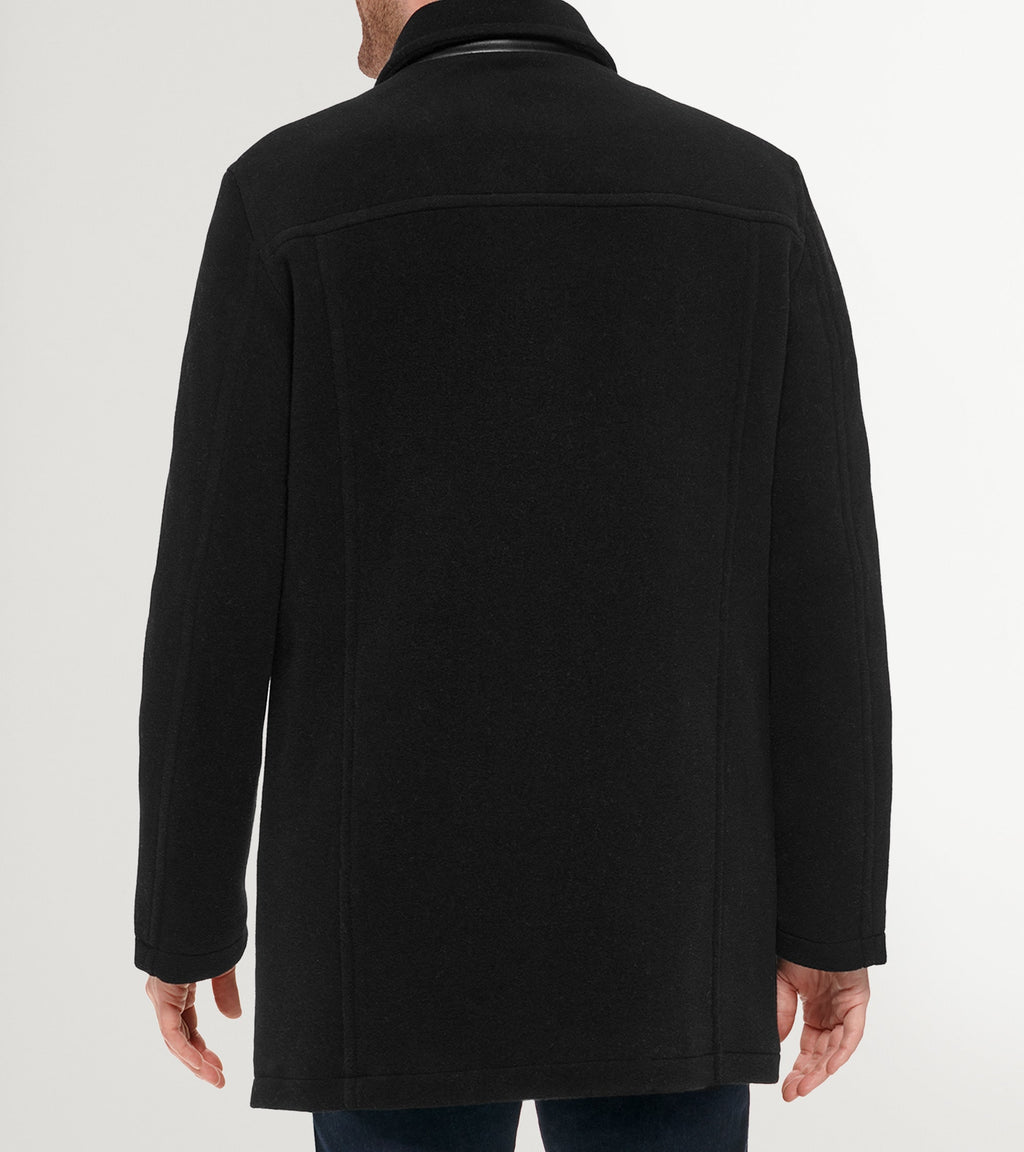 Men's Wool-Blend Car Coat-Black