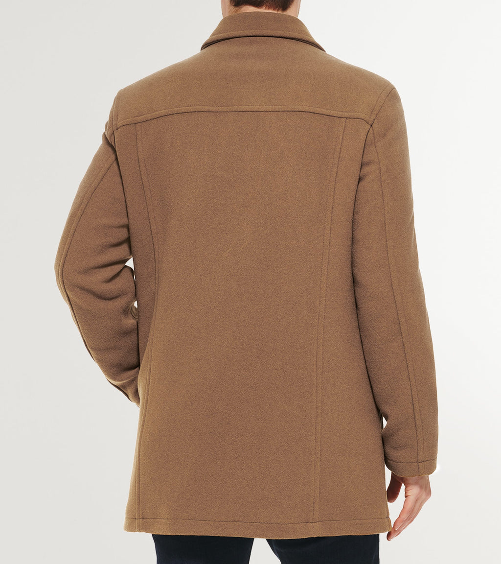 Men's Wool-Blend Car Coat-Camel