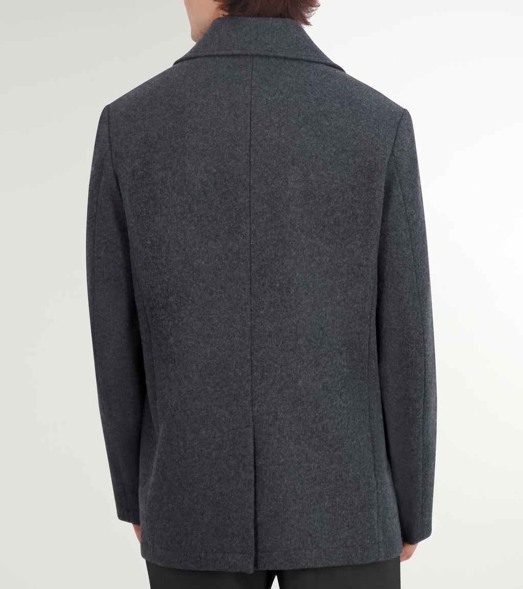 Men's Wool Peacoat-Charcoal