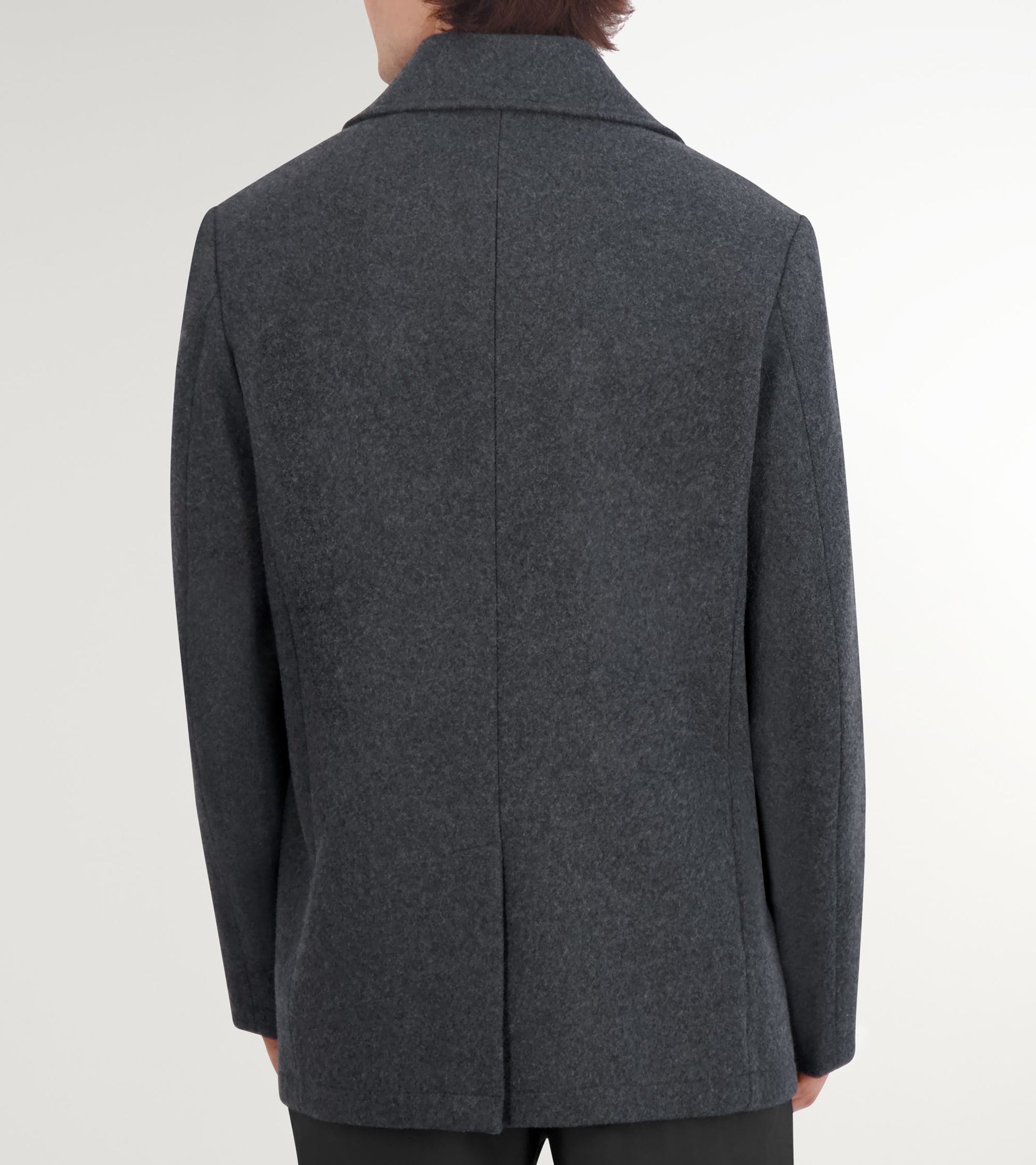 Men's Wool Peacoat-Charcoal