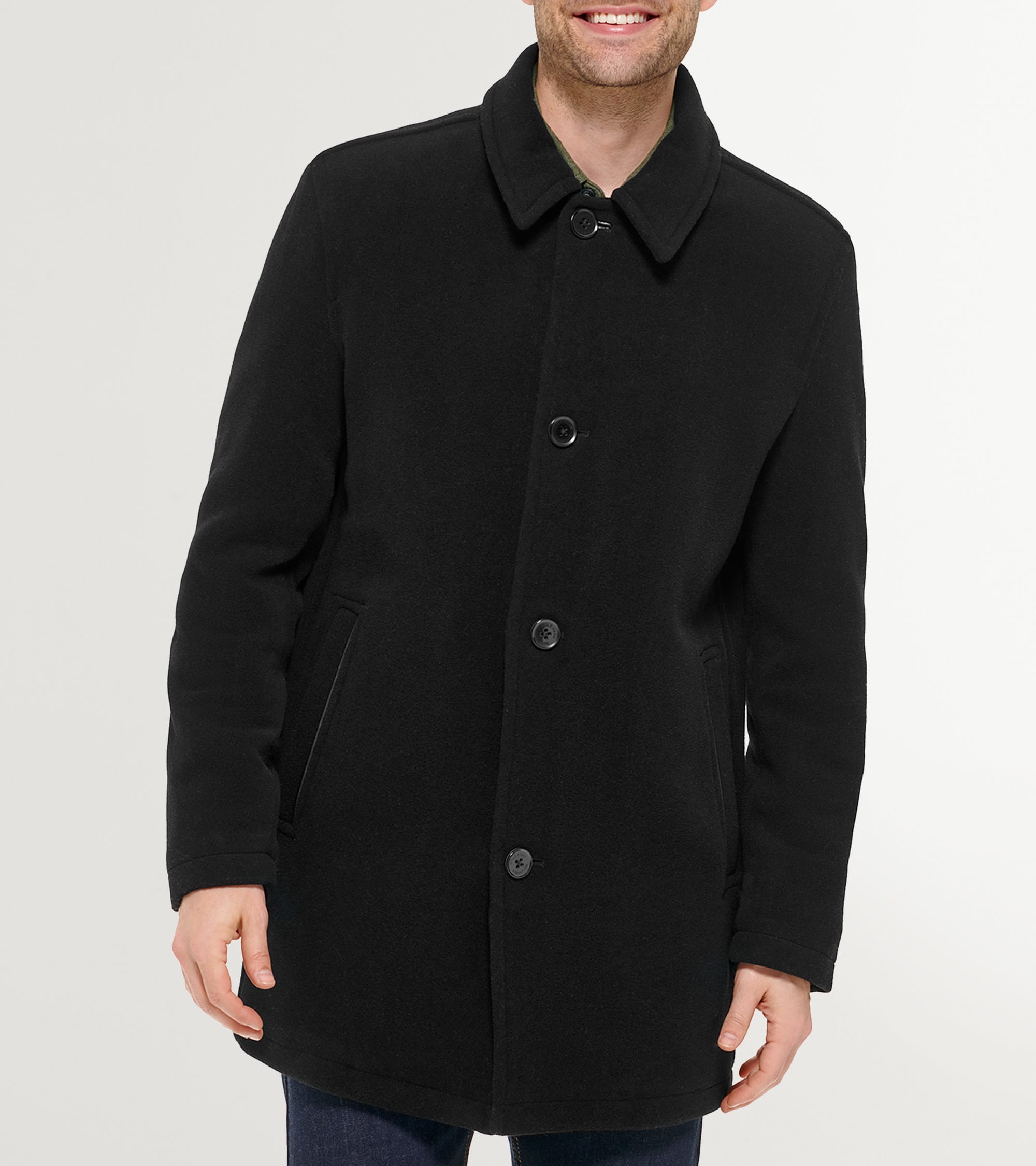 Men's Wool-Blend Car Coat in Black | Cole Haan