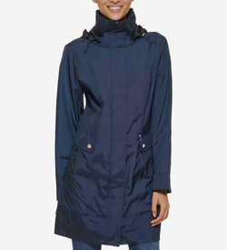 Women's Signature Packable Hooded Rain Jacket-Indigo