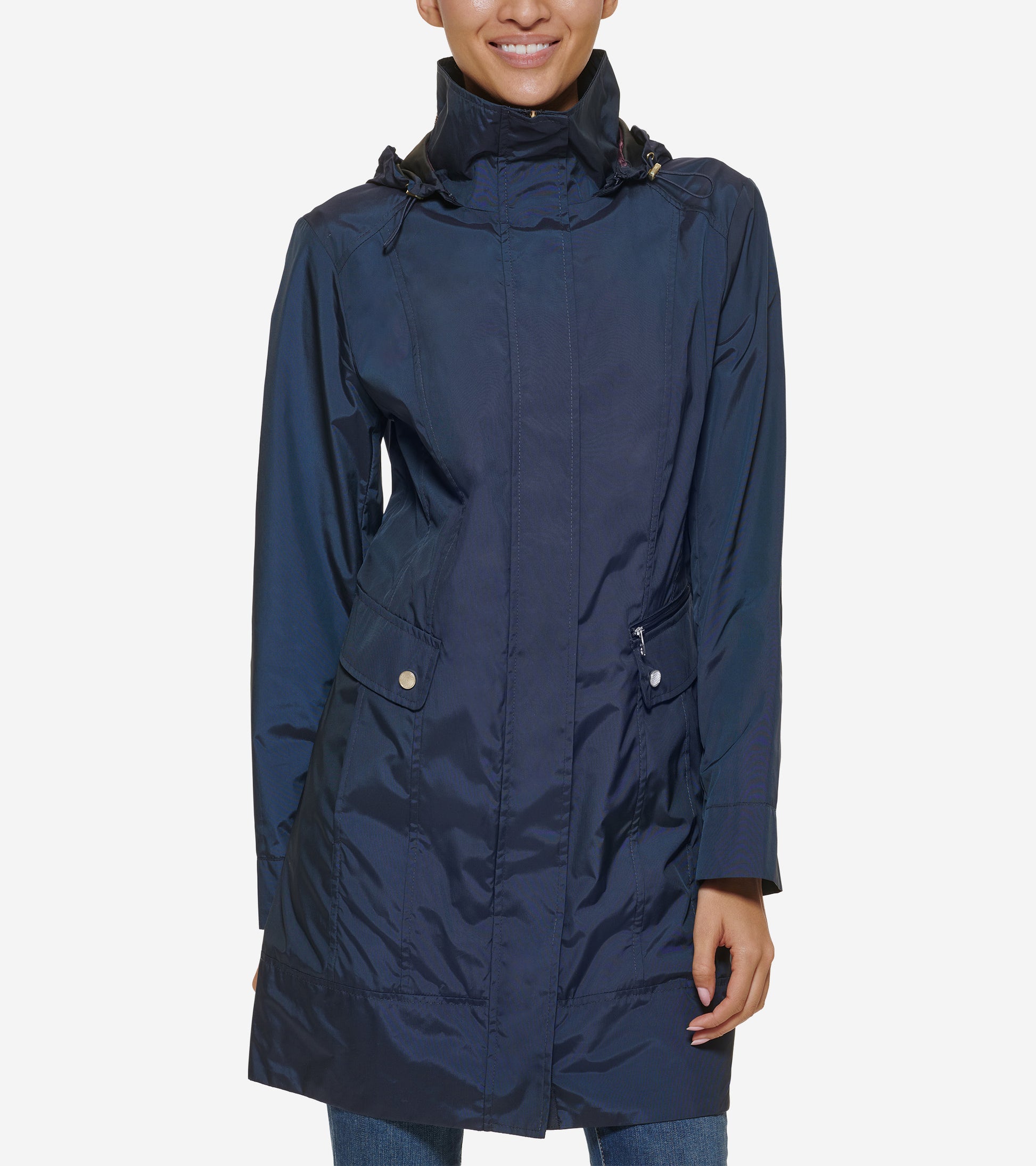 Women's Signature Packable Hooded Rain Jacket-Indigo