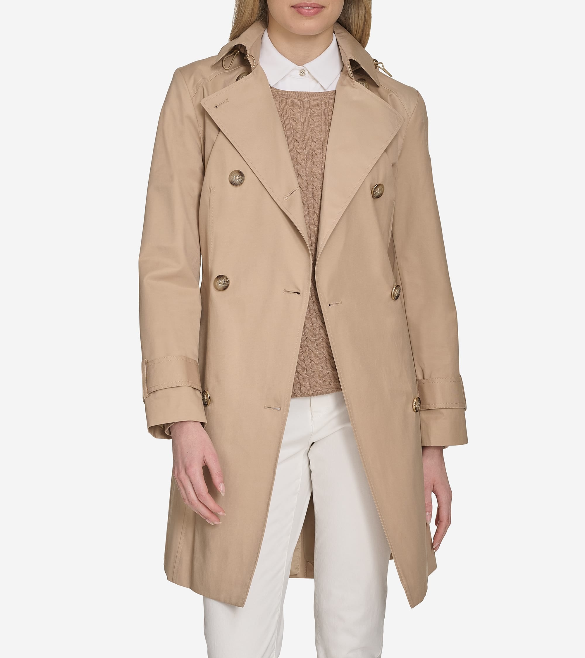Women's Hooded Trench Coat in Beige | Cole Haan