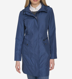 Women's Signature Packable Hooded Rain Jacket-Coastal Blue