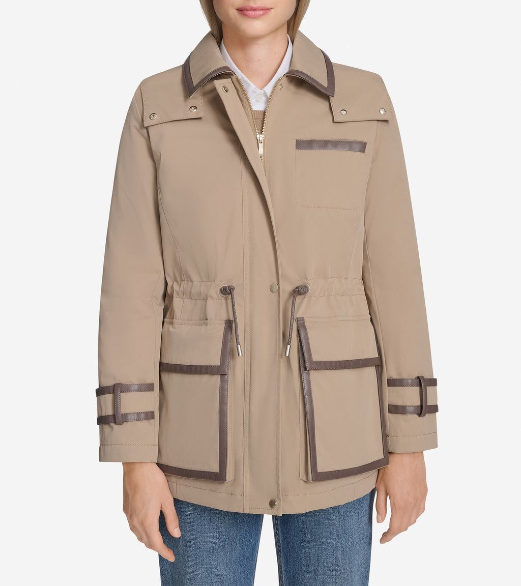 Women's Insulated Twill Rain Parka-Sand