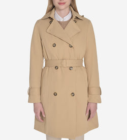 Women's Insulated Twill Trench Coat-Sand