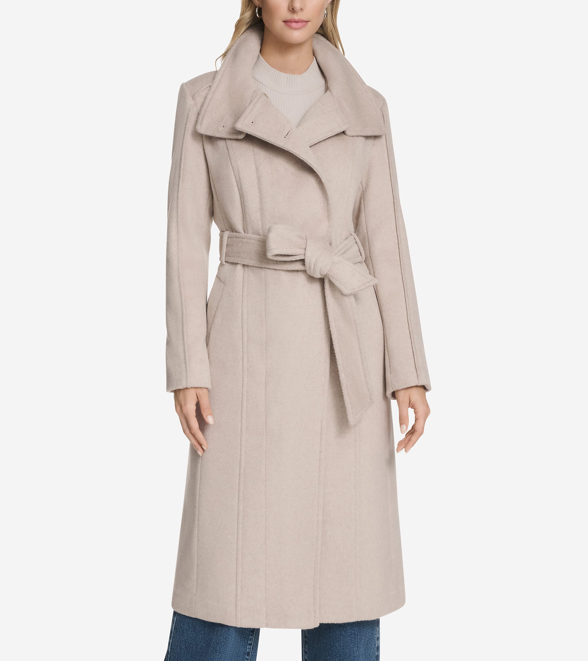 【美品】 jun hashimoto BELTED COATサイズ3 Women's Slick Wool Belted Coat in Beige | Cole Haan