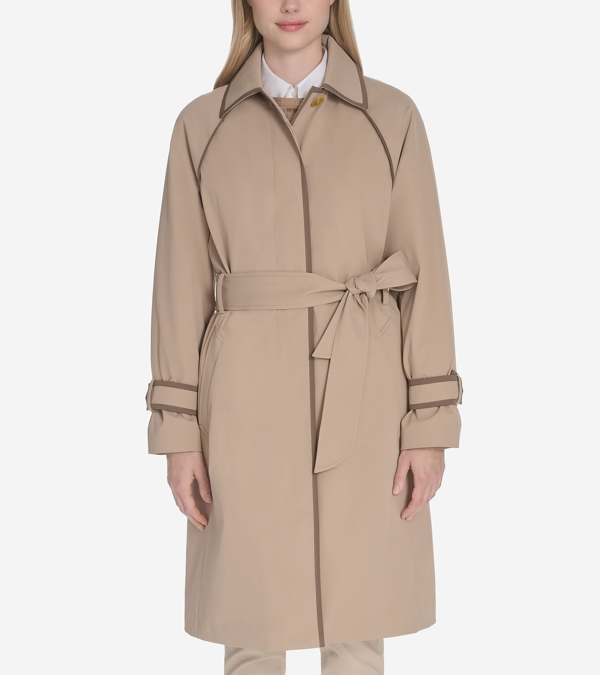 Women's Twill Trench Coat in Black | Cole Haan
