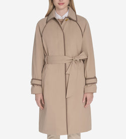 Women's Twill Trench Coat-Sand