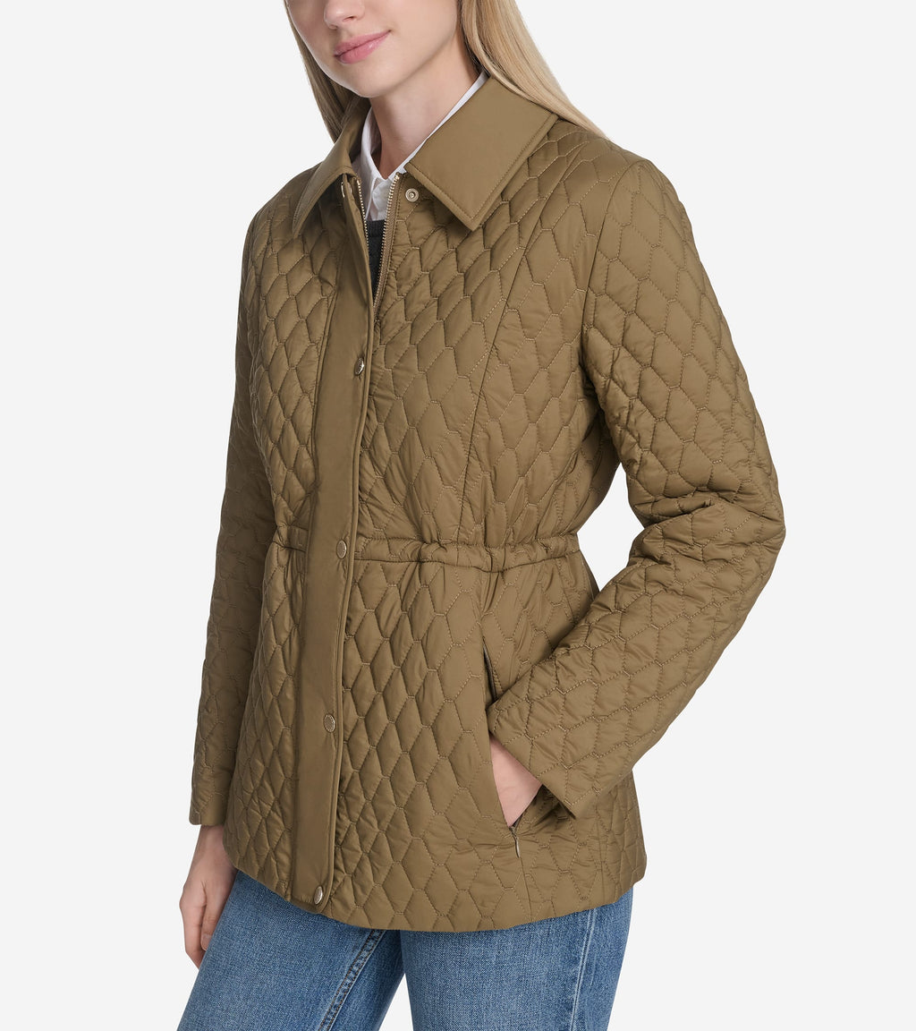 Women's Quilted Jacket-Olive