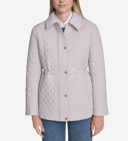 Women's Quilted Jacket-Light Grey