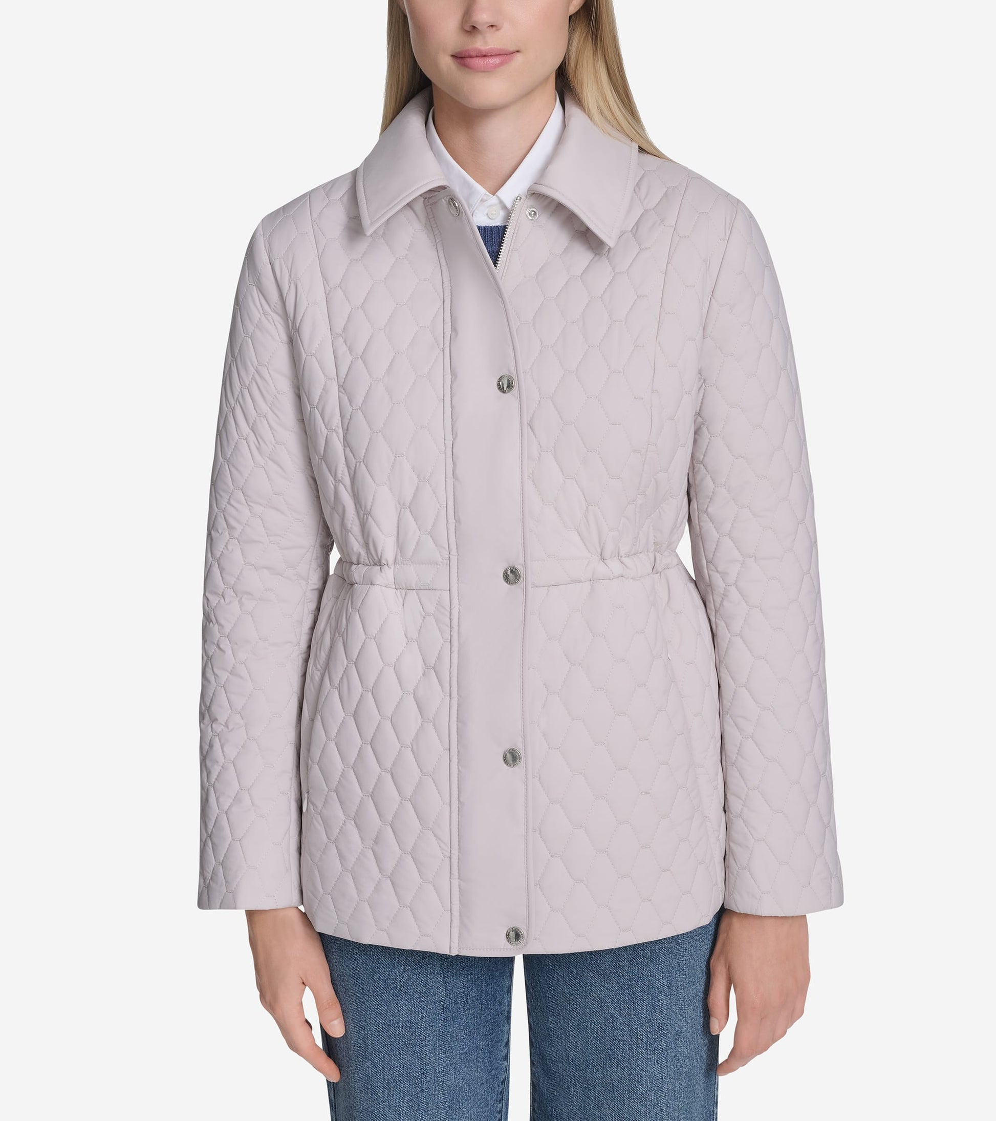 Women's Quilted Jacket-Light Grey