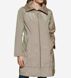 Women's Packable Travel Rain Jacket-Champagne