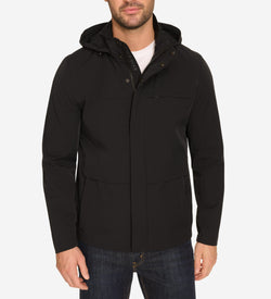 Men's Hooded Rain Parka-Black