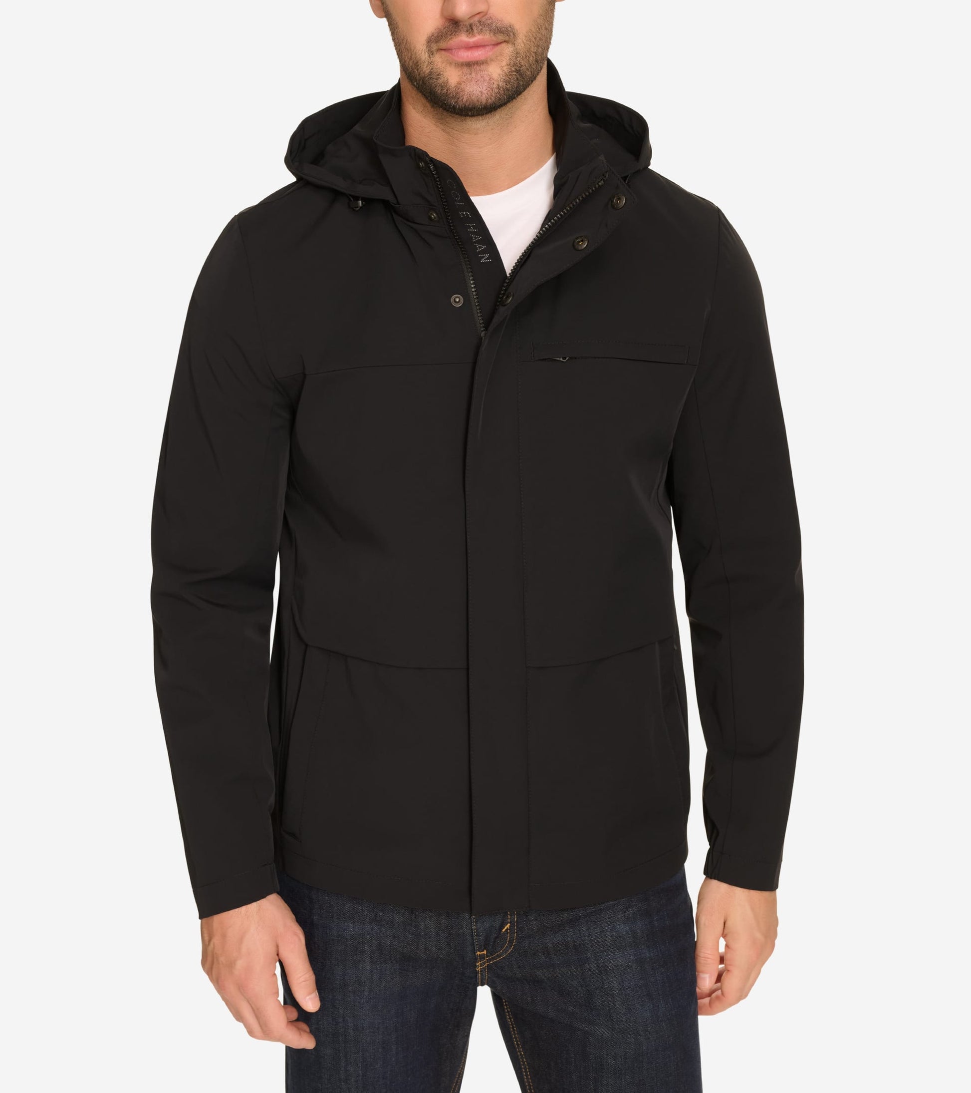 Men's Hooded Rain Parka-Black