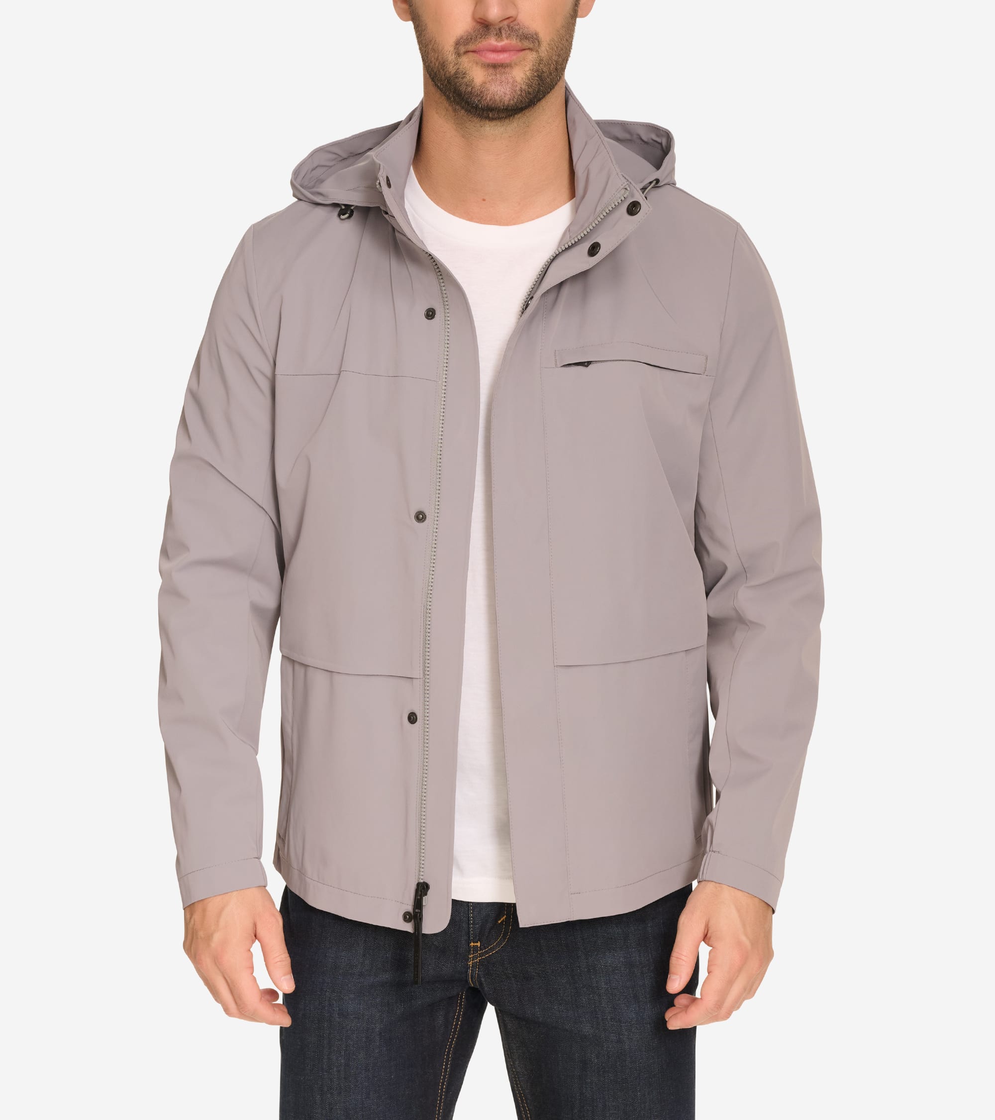 Men's Hooded Rain Parka in Grey | Cole Haan